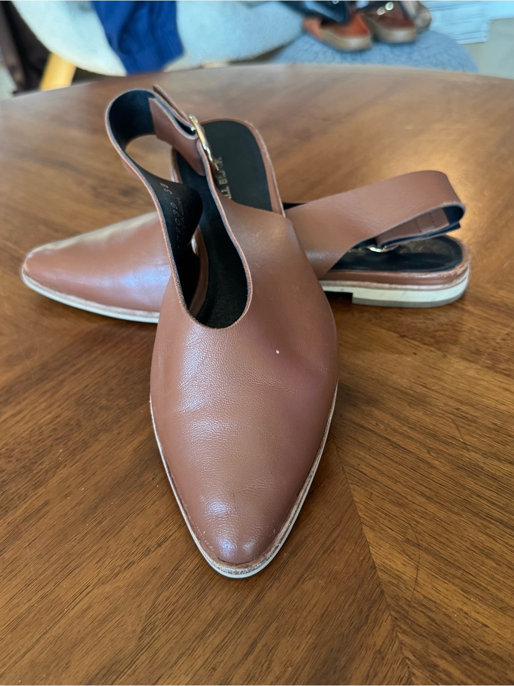ALL BLACK Brown Women's Pointed Slingback Flats
